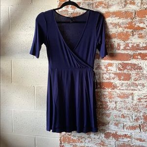 Mini Navy Wrap Dress Short Sleeve Forever 21